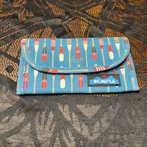 Kavu Big Spender Tri Fold Wallet Blue and Red Paddle